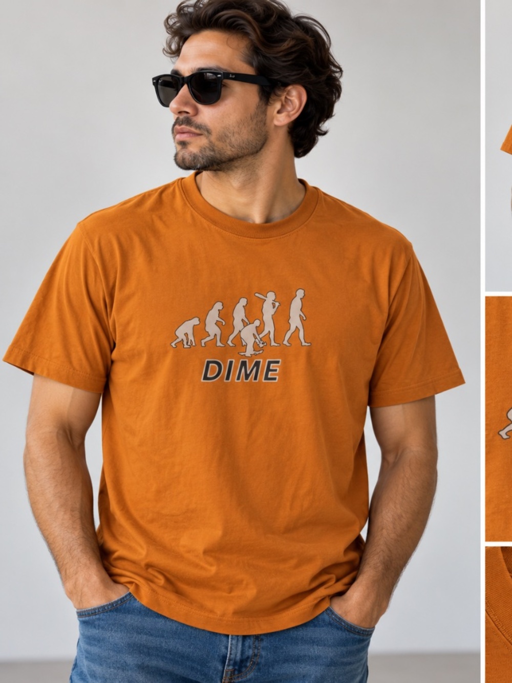 Dime Evolution T-Shirt Orange Medium M NWT